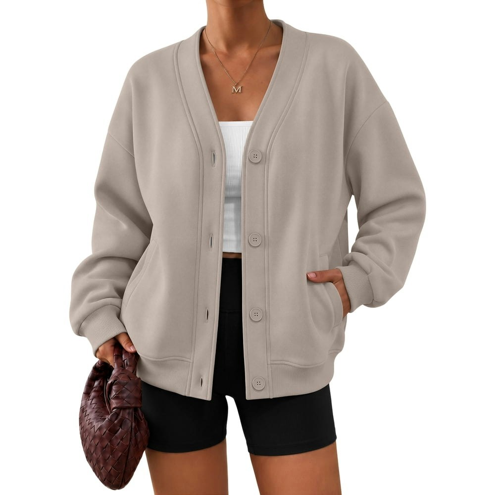 Sunbs Women's V-Neck Button Cardigan Sweatshirt: $24.26 Sunbs Women's V-Neck Button Cardigan Sweatshirt: $24.26