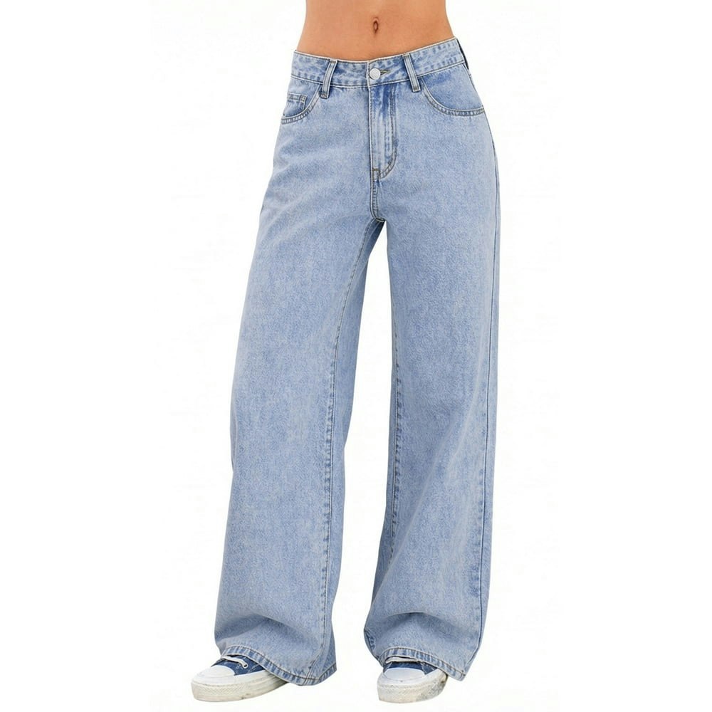 Nicelf Women's Mid-Waist Wide-Leg Baggy Jeans: $29.89