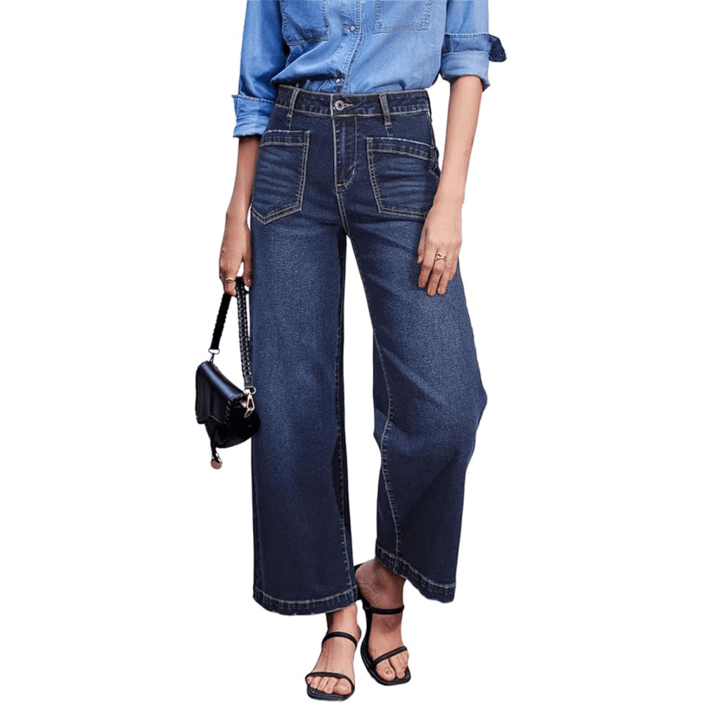 Olaglory Women's High Waisted Wide Leg Jeans: $32.79