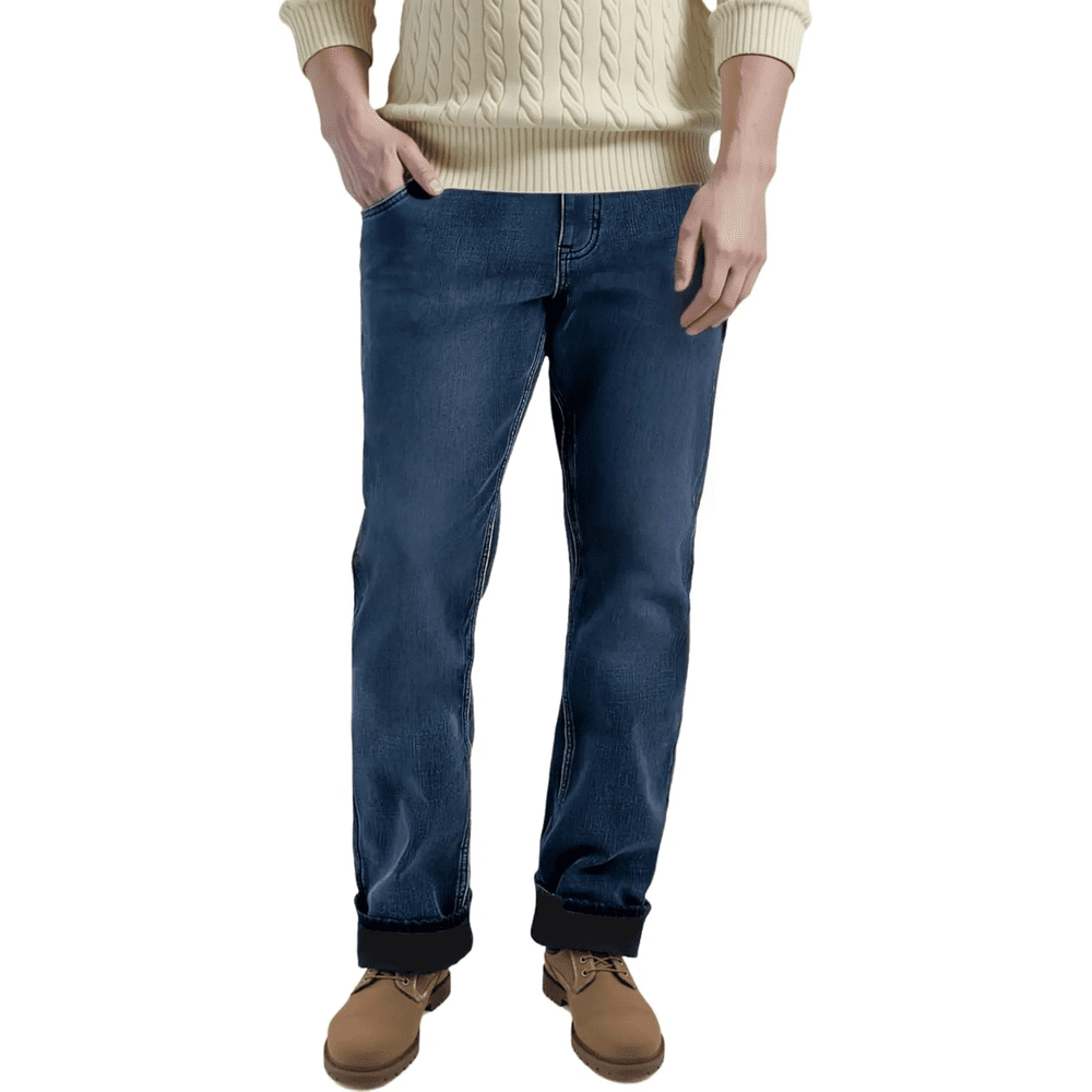 Olaglory Men's Fleece-Lined Regular Fit Jeans: $35.89