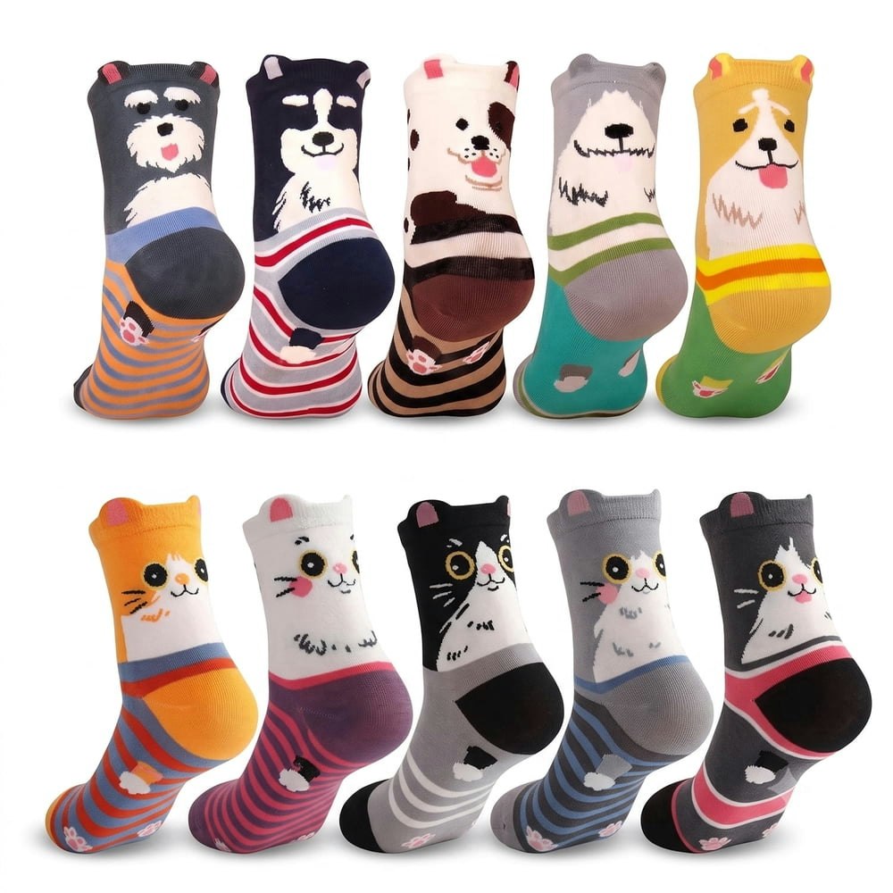 TieaTize Women's Cartoon Crew Socks 10-Pair Pack: $12.69 TieaTize Women's Cartoon Crew Socks 10-Pair Pack: $12.69
