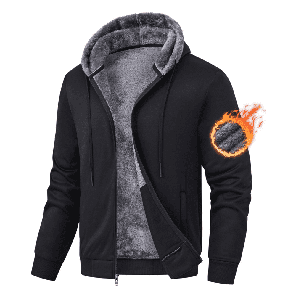 Zehisen Men's Sherpa Lined Fleece Zip-Up Hoodie: $39.99