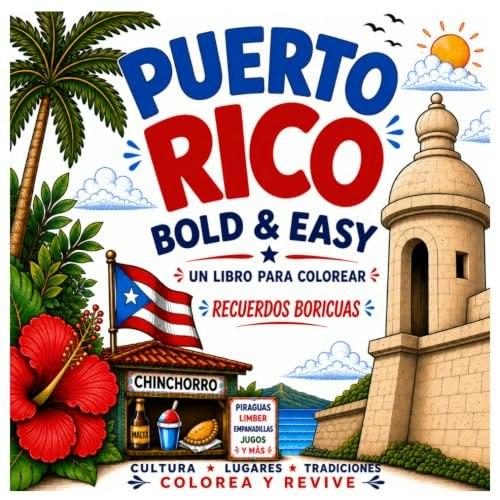 Puerto Rico Bold and Easy Coloring Book: $9.55