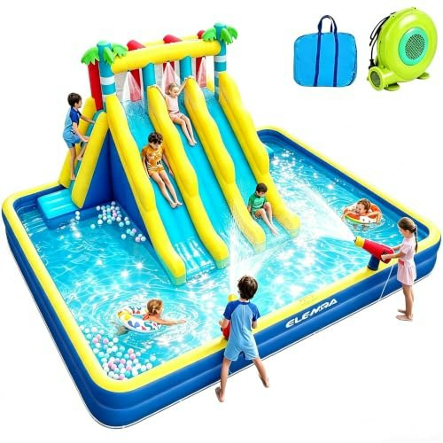 Elemara Inflatable Water Slide Park with Blower: $249.99 Elemara Inflatable Water Slide Park with Blower: $249.99