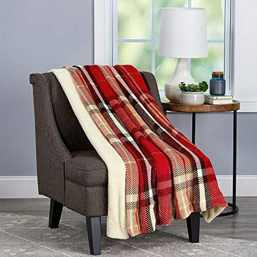 Lavish Home Plush Woven Sherpa Fleece Throw: $22.95