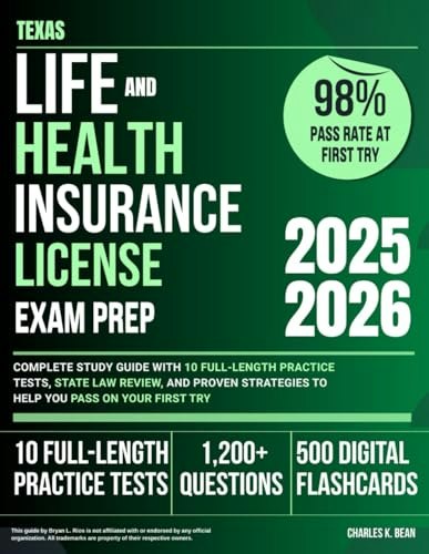 Texas Life and Health Insurance License Exam Prep 2025–2026 Study Guide: $22.03