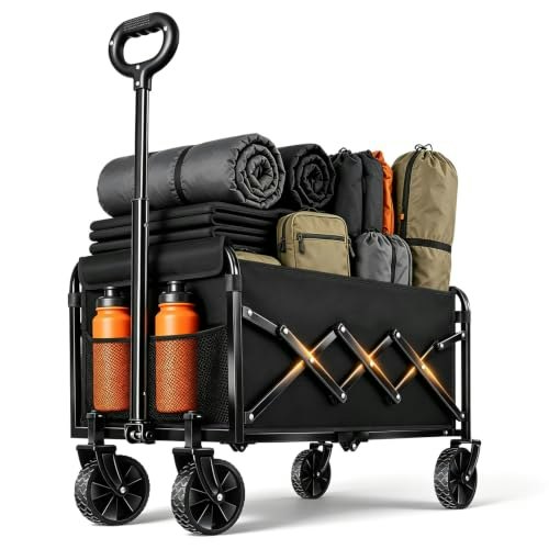 220-lb. Portable Collapsible Folding Wagon Cart: $34.29