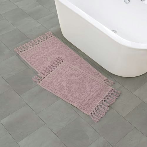 French Connection 17" x 28" and 20" x 38" Woven and Beaded Bathroom Rug 2-Pack: $25.02