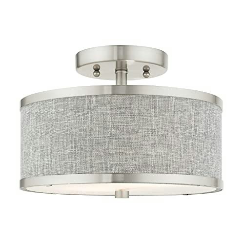 Livex Lighting 2-Light Brushed Nickel Semi-Flush Mount Light: $132.57 Livex Lighting 2-Light Brushed Nickel Semi-Flush Mount Light: $132.57