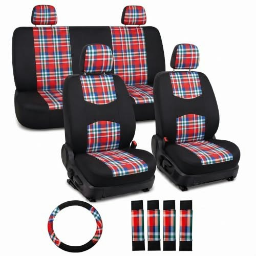 FH Group Universal Plaid Cloth Car Seat Cover Full Set: $44.98 FH Group Universal Plaid Cloth Car Seat Cover Full Set: $44.98