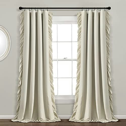 Lush Decor Reyna Ruffle 54" x 84" Lined Blackout Window Curtain Panel: $54.59