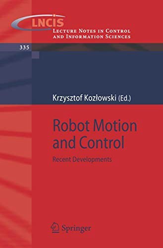Robot Motion and Control: Recent Developments: $133.31