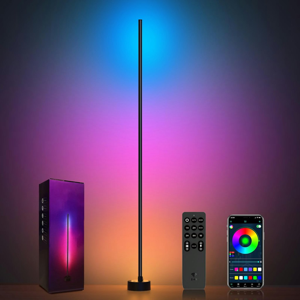 Miortior Smart RGB LED Corner Floor Lamp: $36