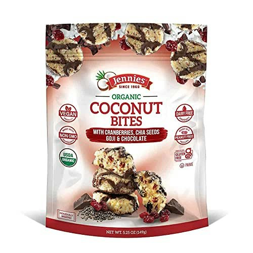 Jennies Organic Coconut Bites with Goji & Chia 6-Pack: $35