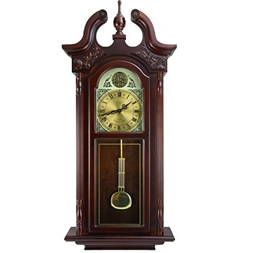 Bedford Clock Collection Grand Antique Colonial Chiming Wall Clock: $102.99