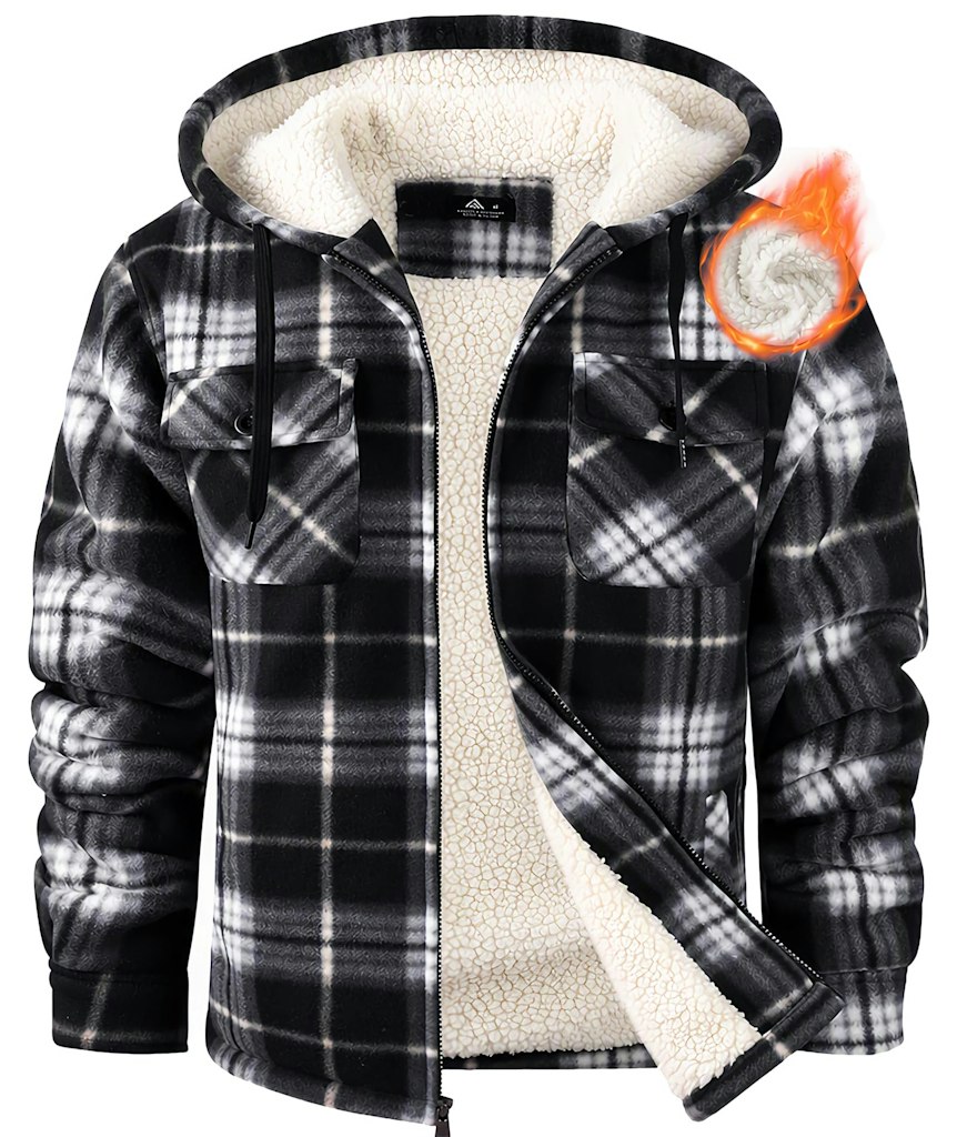 Ceoutdoor Men's Flannel Sherpa-Lined Zip-Up Hoodie Jacket: from $38 Ceoutdoor Men's Flannel Sherpa-Lined Zip-Up Hoodie Jacket: from $38