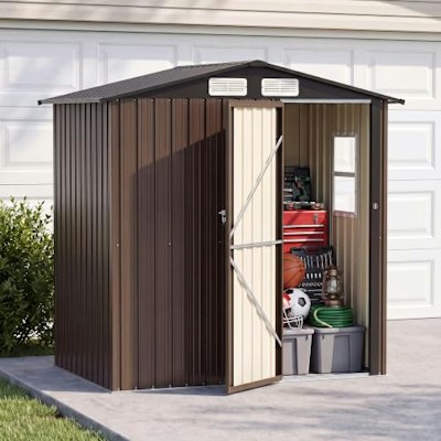 Lausaint Home 6x4-Foot Galvanized Steel Outdoor Storage Shed for $180 + free shipping