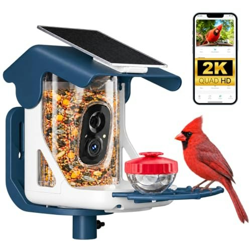 KTC 2K Solar-Powered Smart Bird Feeder with Camera: $63.74