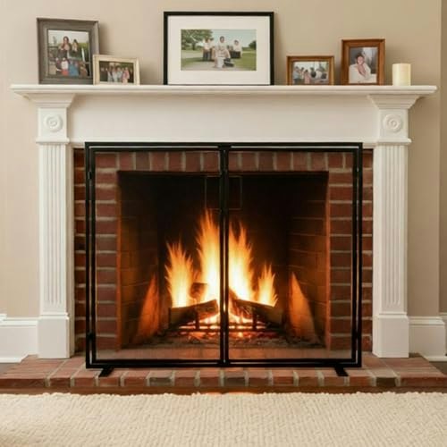 Dumos 39" x 30.7" 2-Panel Hinged Fireplace Screen: $48.95 Dumos 39" x 30.7" 2-Panel Hinged Fireplace Screen: $48.95