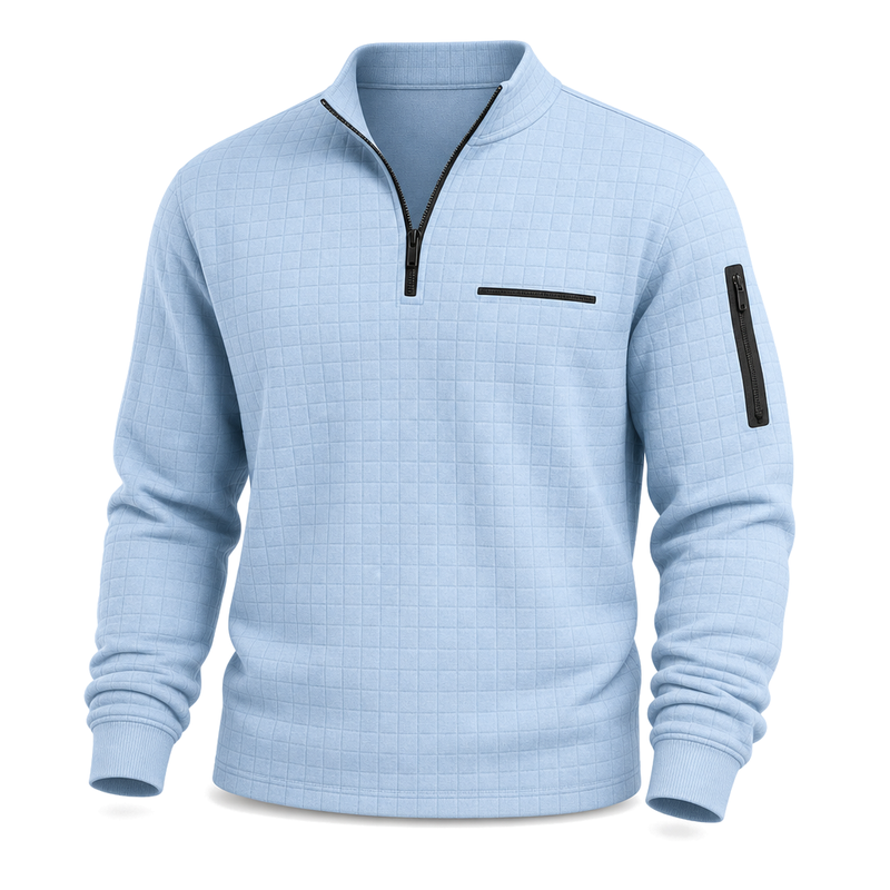 Quarter Zip Textured Waffle Polo: 2 for $14