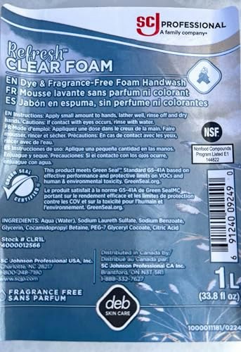 SC Johnson Professional Refresh Clear Foam Hand Soap 1-Liter: $5.69