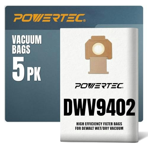 Powertec 5-Pack Fleece Dust Extractor Bags for DeWalt 8 & 10 Gallon Vacuums: $20.29 Powertec 5-Pack Fleece Dust Extractor Bags for DeWalt 8 & 10 Gallon Vacuums: $20.29