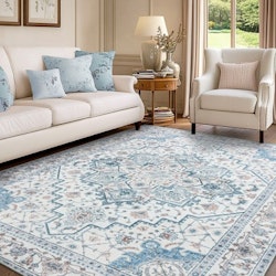 Lovevook Blue Boho 5x7-Foot Area Rug for $48 + free shipping
