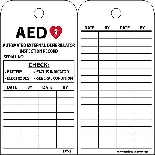 NMC AED Inspection Record Tag 25-Pack: $22.32 NMC AED Inspection Record Tag 25-Pack: $22.32