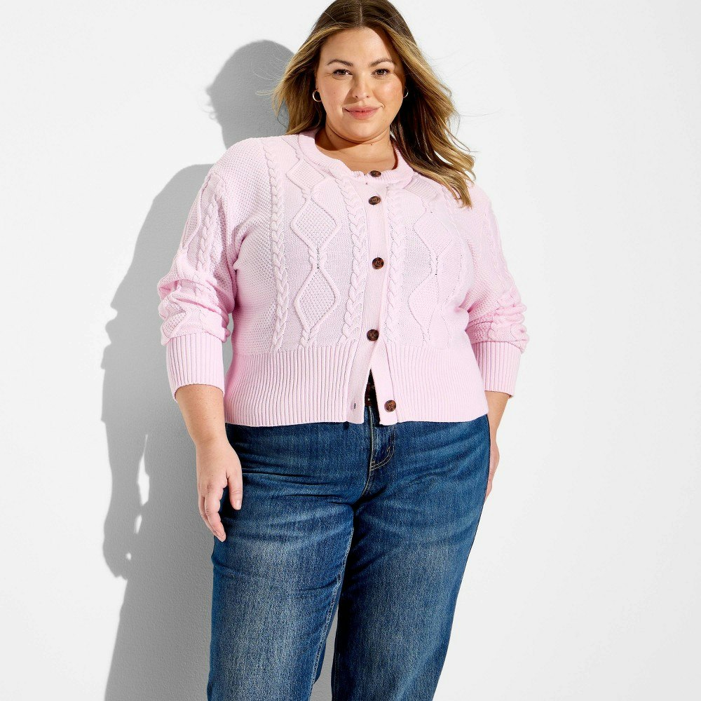 Women's Heritage Cable Crewneck Cardigan: $35 Women's Heritage Cable Crewneck Cardigan: $35