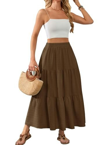 Huskary Women's Flowy Boho Maxi Skirt: $24.69