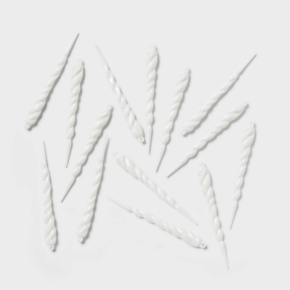 Wondershop 14-Count White Icicle Christmas Ornament Set: $3 Wondershop 14-Count White Icicle Christmas Ornament Set: $3
