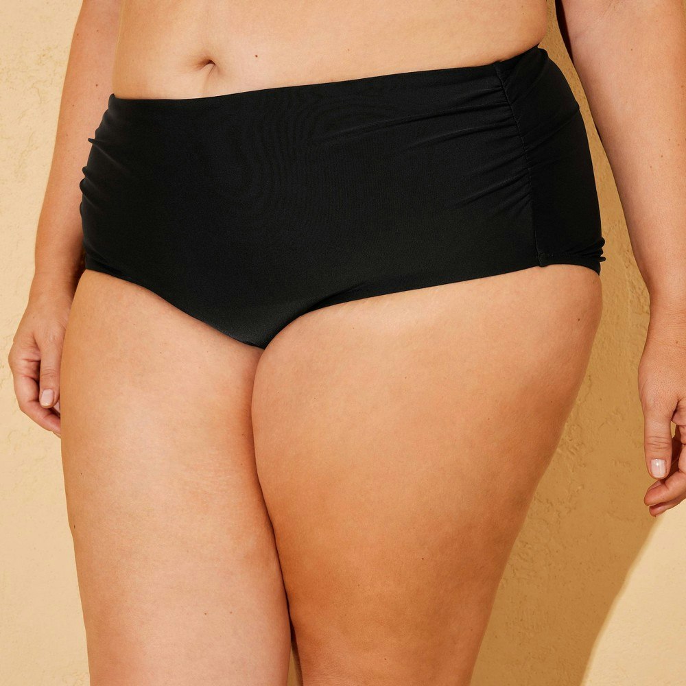 Shade & Shore Women's High Waisted Shirred Bikini Bottom: $22 Shade & Shore Women's High Waisted Shirred Bikini Bottom: $22