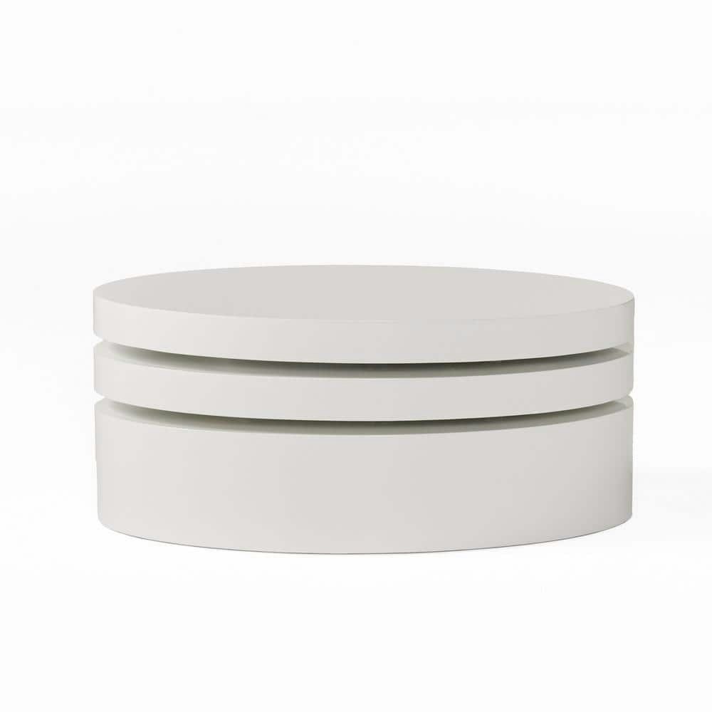 Alan 32-Inch Glossy White Oval Wood Coffee Table: $204.16 Alan 32-Inch Glossy White Oval Wood Coffee Table: $204.16