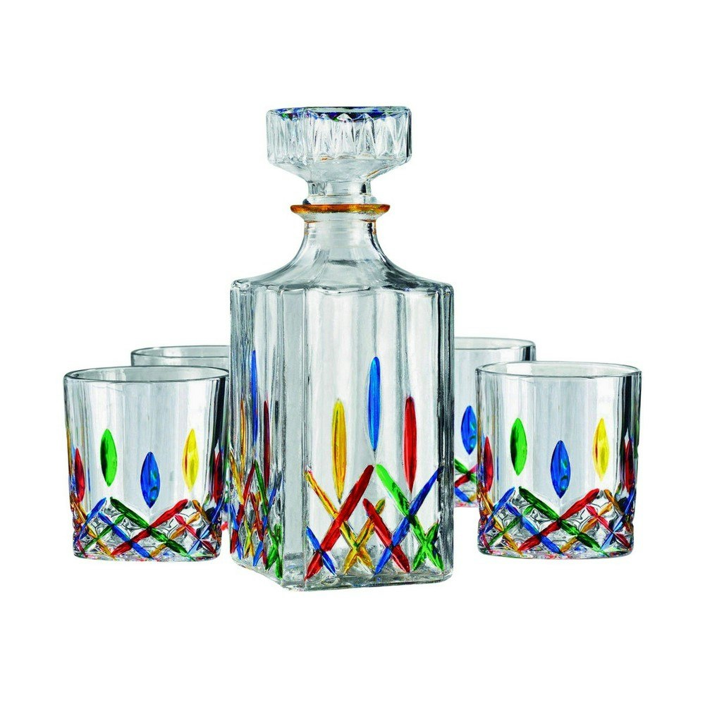Godinger Venice 5-Piece Crystal Whiskey Decanter Set: $25.49 Godinger Venice 5-Piece Crystal Whiskey Decanter Set: $25.49