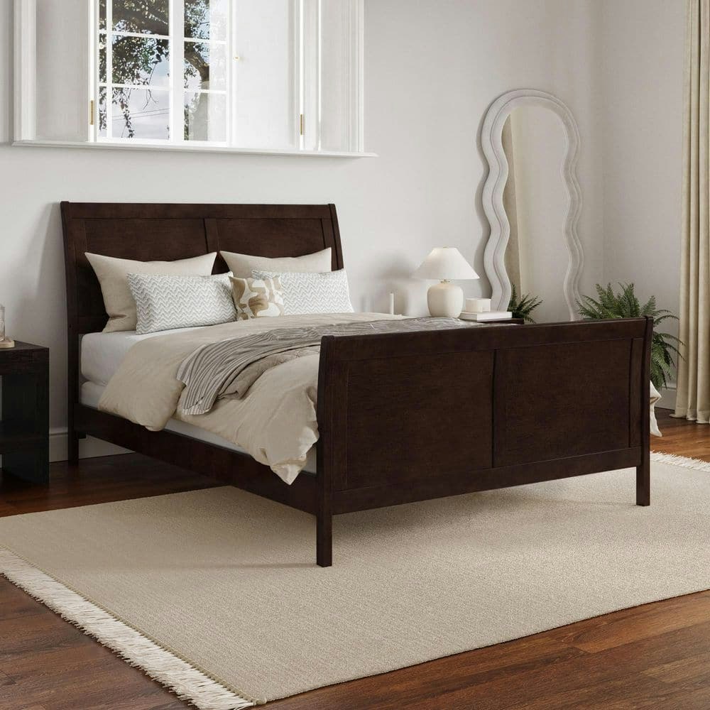 Portland Solid Wood Full Panel Bed Frame: $333.61