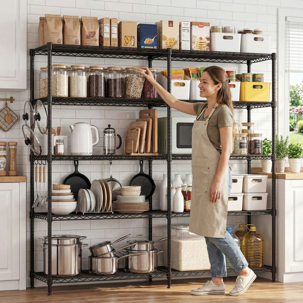Izeuk 5-Tier 1,500lb Capacity Adjustable Metal Shelving Unit: $143.99 Izeuk 5-Tier 1,500lb Capacity Adjustable Metal Shelving Unit: $143.99