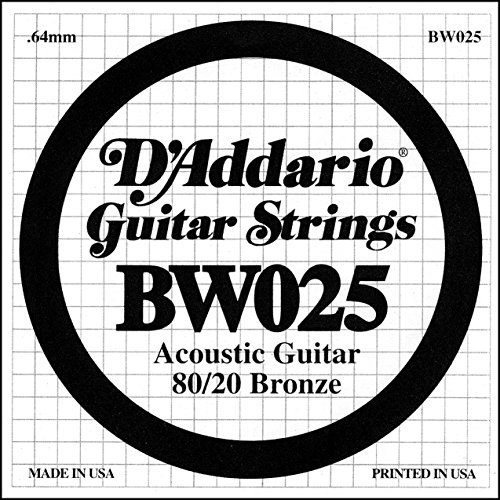 D'Addario .025" Bronze Wound Acoustic Guitar Single String: $3.54 D'Addario .025" Bronze Wound Acoustic Guitar Single String: $3.54