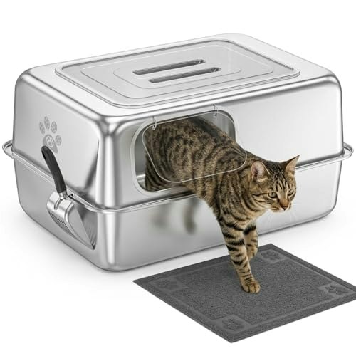 Ptlom Enclosed Stainless Steel Litter Box: $101.99 Ptlom Enclosed Stainless Steel Litter Box: $101.99