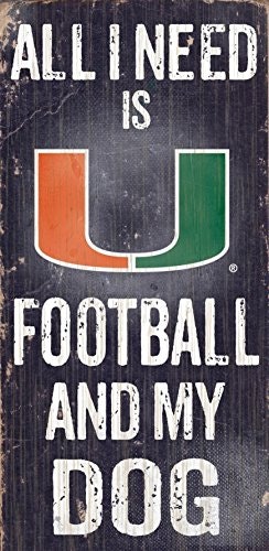 Fan Creations University of Miami Football and My Dog Sign 6" x 12": $12.25 Fan Creations University of Miami Football and My Dog Sign 6" x 12": $12.25