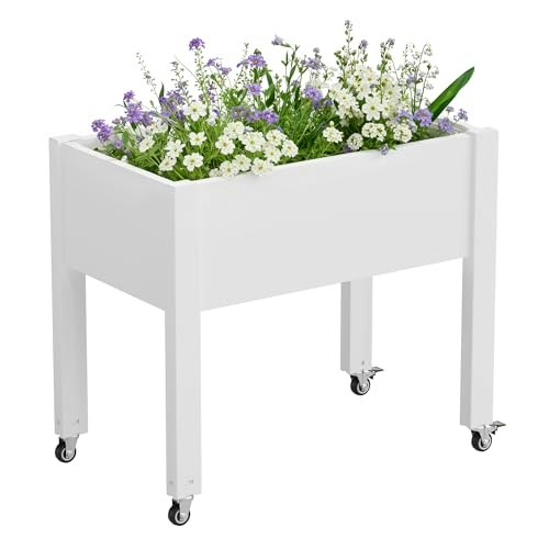 Wtfgo Elevated Raised Garden Bed with Wheels: $54.01