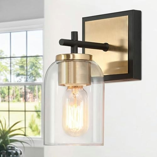 Ksana 1-Light Black and Brass Wall Sconce: $13.65 Ksana 1-Light Black and Brass Wall Sconce: $13.65