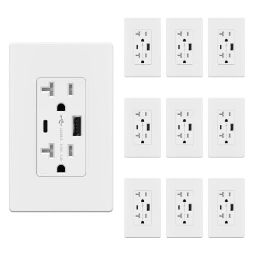 Topgreener 20A Type A & C USB Wall Outlet 10-Pack: $74.76 Topgreener 20A Type A & C USB Wall Outlet 10-Pack: $74.76