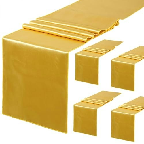 Gold Satin Table Runner 5-Pack: $9.73 Gold Satin Table Runner 5-Pack: $9.73