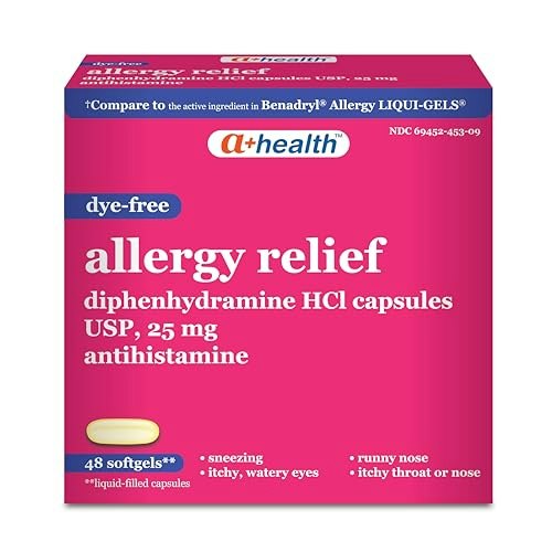 A+Health Dye Free Allergy Relief Diphenhydramine 25mg Softgels 48-Count: $4.91