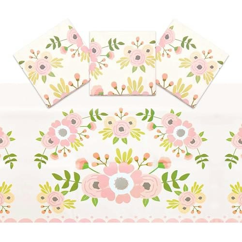 Sparkle and Bash 54" x 108" Floral Plastic Tablecloth 3-Pack: $9.99 Sparkle and Bash 54" x 108" Floral Plastic Tablecloth 3-Pack: $9.99