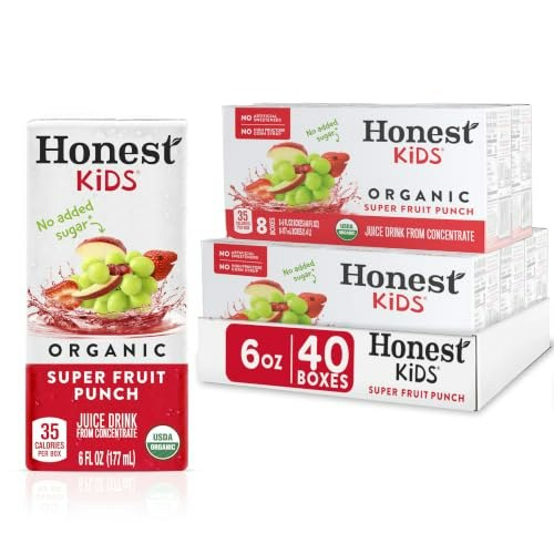 Honest Kids Super Fruit Punch Organic Juice Drink 40-Pack: $15.99 Honest Kids Super Fruit Punch Organic Juice Drink 40-Pack: $15.99