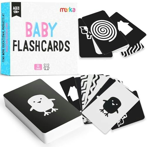 Merka 50-Pack High Contrast Newborn Sensory Flash Cards: $9.99 Merka 50-Pack High Contrast Newborn Sensory Flash Cards: $9.99
