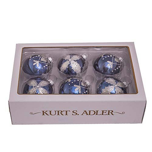 80mm Navy Blue Glass Ball Ornaments 6-Pack: $51.16