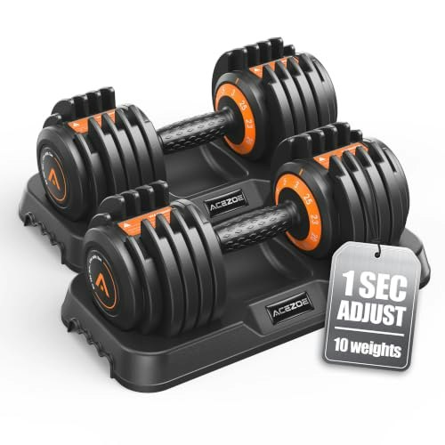 Acezoe 25-Pound Adjustable Dumbbell Set: $159.99 Acezoe 25-Pound Adjustable Dumbbell Set: $159.99