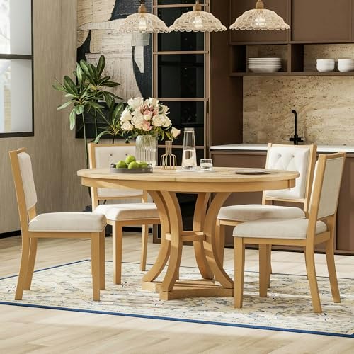 Merax 5-Piece Extendable Round Dining Table Set: $707.93 Merax 5-Piece Extendable Round Dining Table Set: $707.93